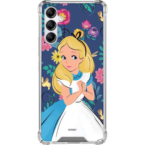 Disney Alice in Wonderland (animated) Floral Print Galaxy A15 5G Clear Case